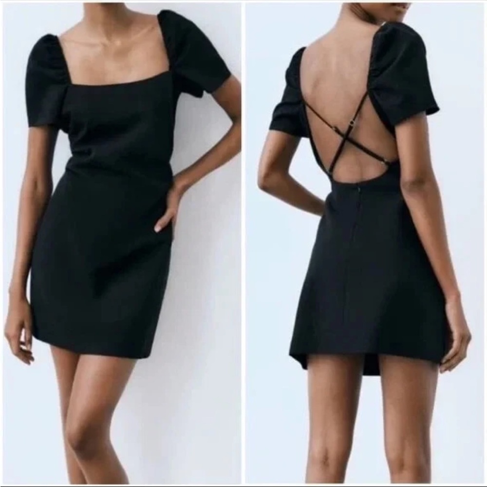 Zara Black Backless Mini Dress